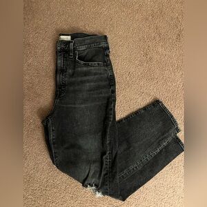 Madewell The Mom Jean Distressed Black Sz 29